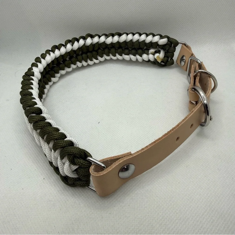 Handmade Leather and Paracord Dog Collar